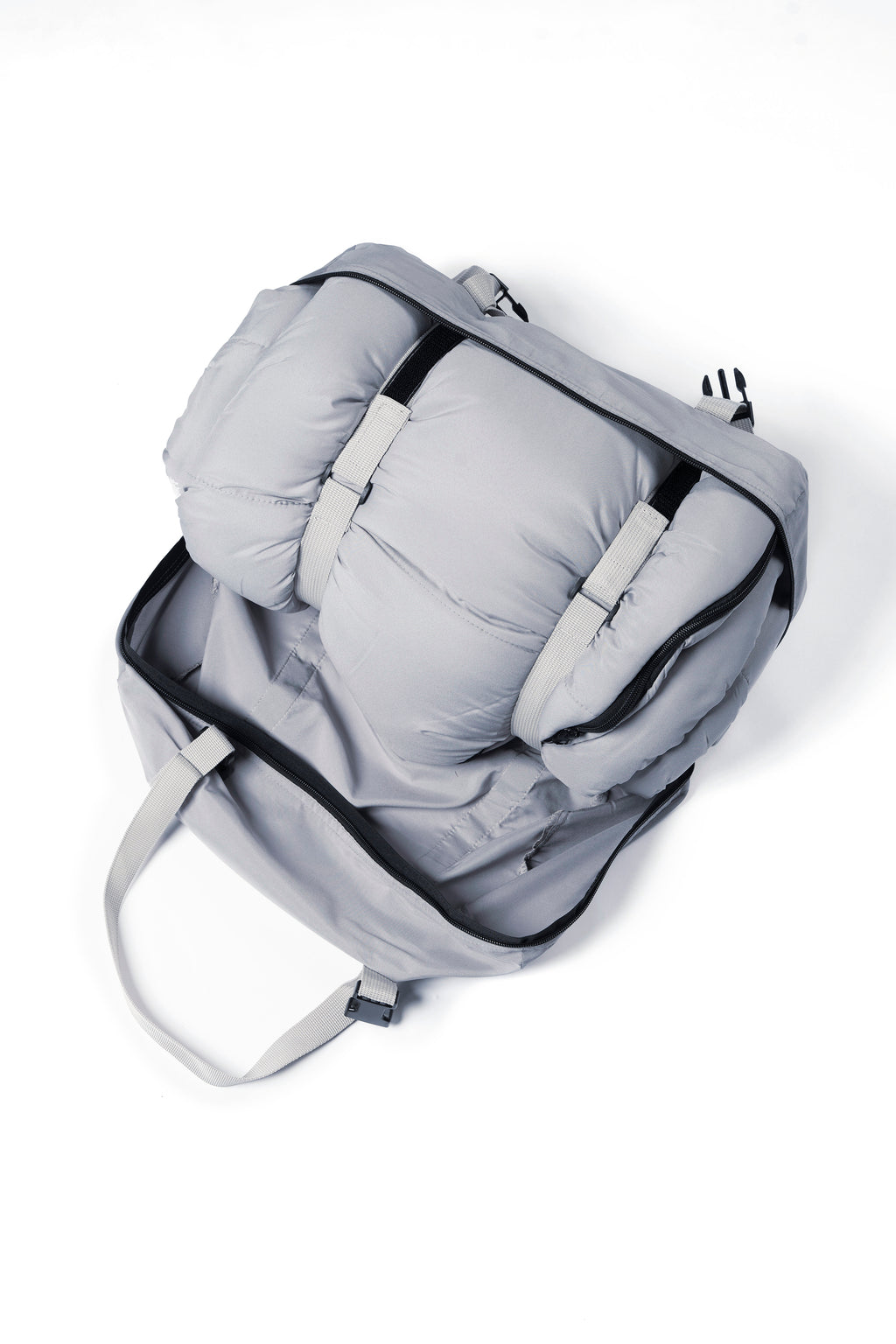 A light grey 'SnoozePod' from SnoozeFest packed in it's carry case