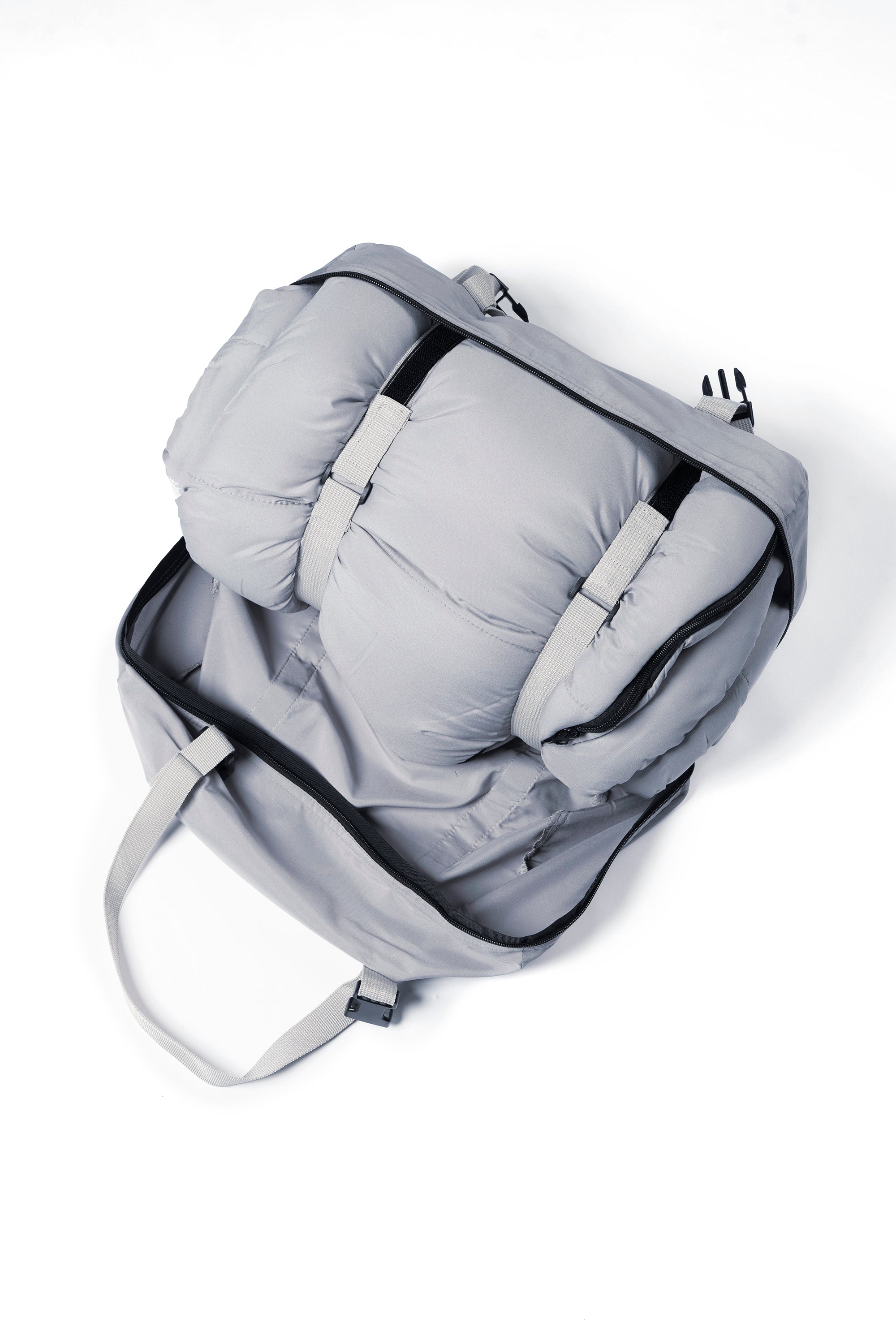 A light grey 'SnoozePod' from SnoozeFest packed in it's carry case